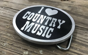 I Love Country Music Belt Buckle