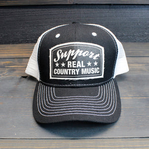 Support Real Country Music - Black Trucker Hat