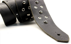 Leather Guitar Strap with Eyelets and Studs
