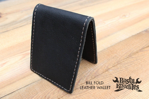 Men's Black Leather Wallet| Billfold and Bi-fold