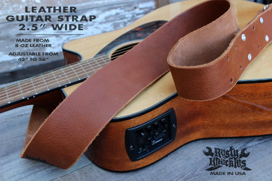 2-Inch Brown Leather Guitar Strap Kits