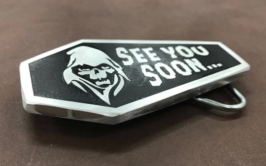 Grim Reaper Metal Belt Buckle Rusty Knuckles