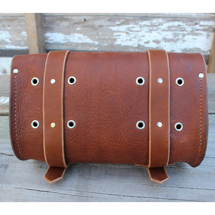 Motorcycle Tool Bag In Heavyweight Leather - Rusty Knuckles
