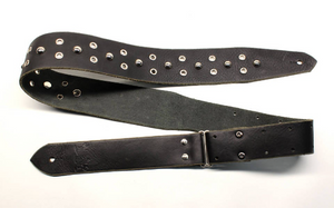 Leather Guitar Strap with Eyelets and Studs