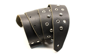 Leather Guitar Strap with Eyelets and Studs
