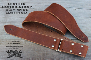 Light Brown Leather Guitar Strap