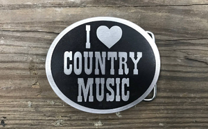 I Love Country Music Belt Buckle