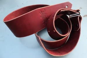 Ox Blood Red Leather Guitar Strap