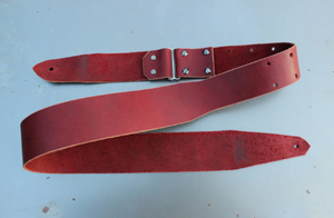 Ox Blood Red Leather Guitar Strap