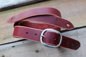 Ox Blood Skinny Leather Guitar Strap