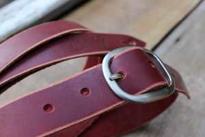 Ox Blood Skinny Leather Guitar Strap