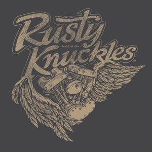 Rusty Knuckles - Angel - Mens Tshirt - Smoke