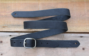 Skinny Black Leather Guitar Strap