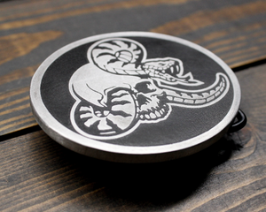 Snake and Skull Belt Buckle